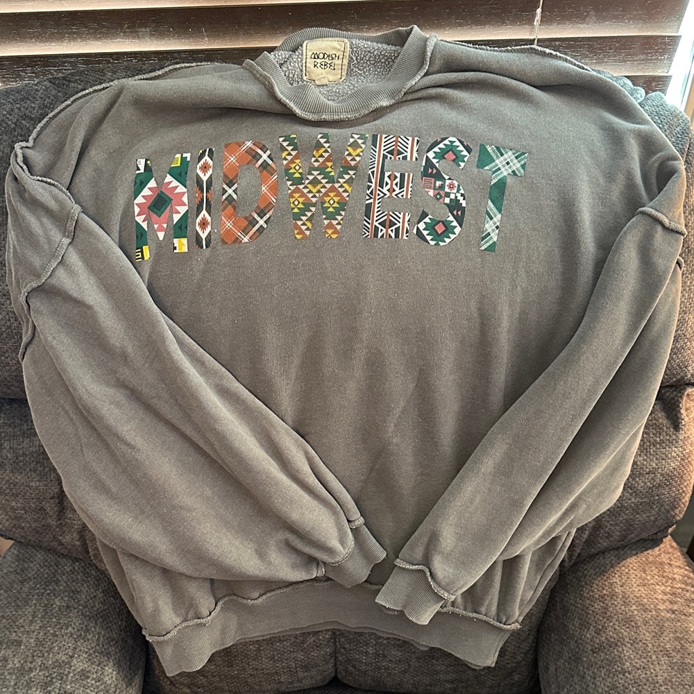 Midwest Gray Crewneck Sweater